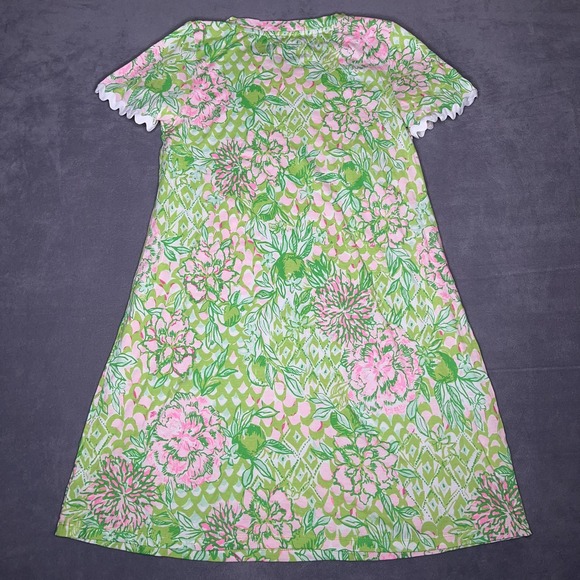 Lilly Pulitzer Cody Dress Womens M Green Floral Swing T-Shirt Short Sleeve NWOT - Picture 2 of 6